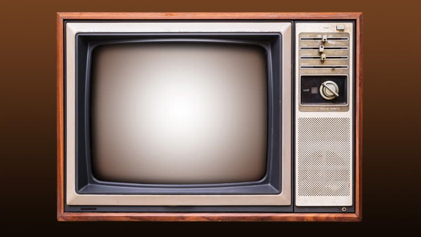 Egy klasszikus TV készülék. A jobb felső sarokban találhatók a hang és képminőséget állító csúszka potméterek.