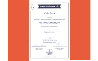 Sára Vida's success at the Korányi Forum